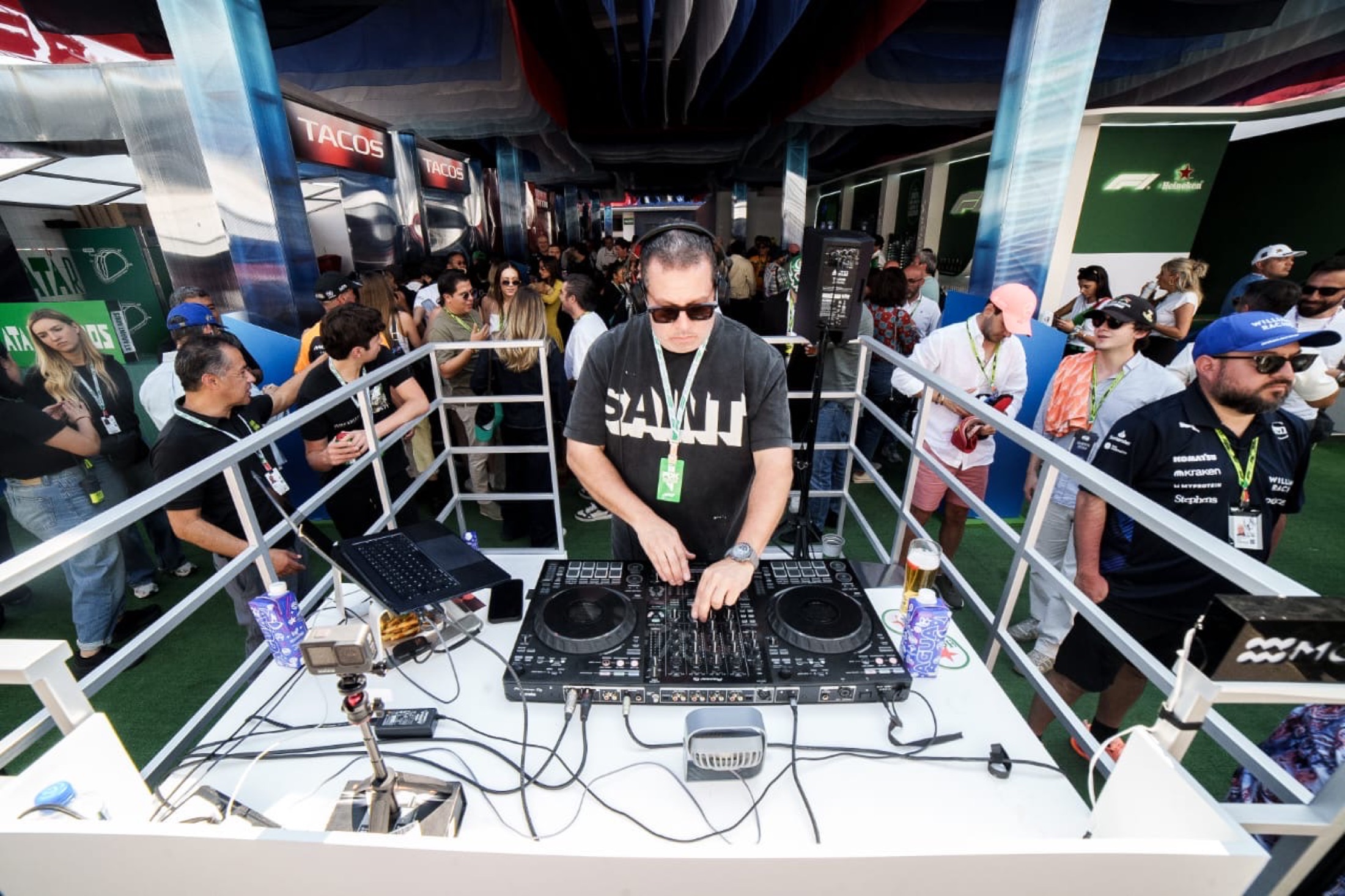 DJ Moncho performing at the Heineken Formula 1 Paddock Club